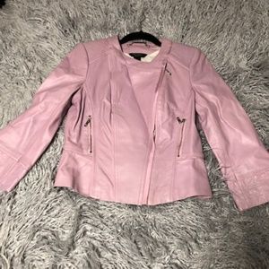 Lavender  faux-leather jacket